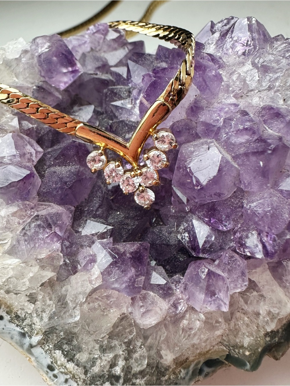 Rhinestone Signed Korea Necklace